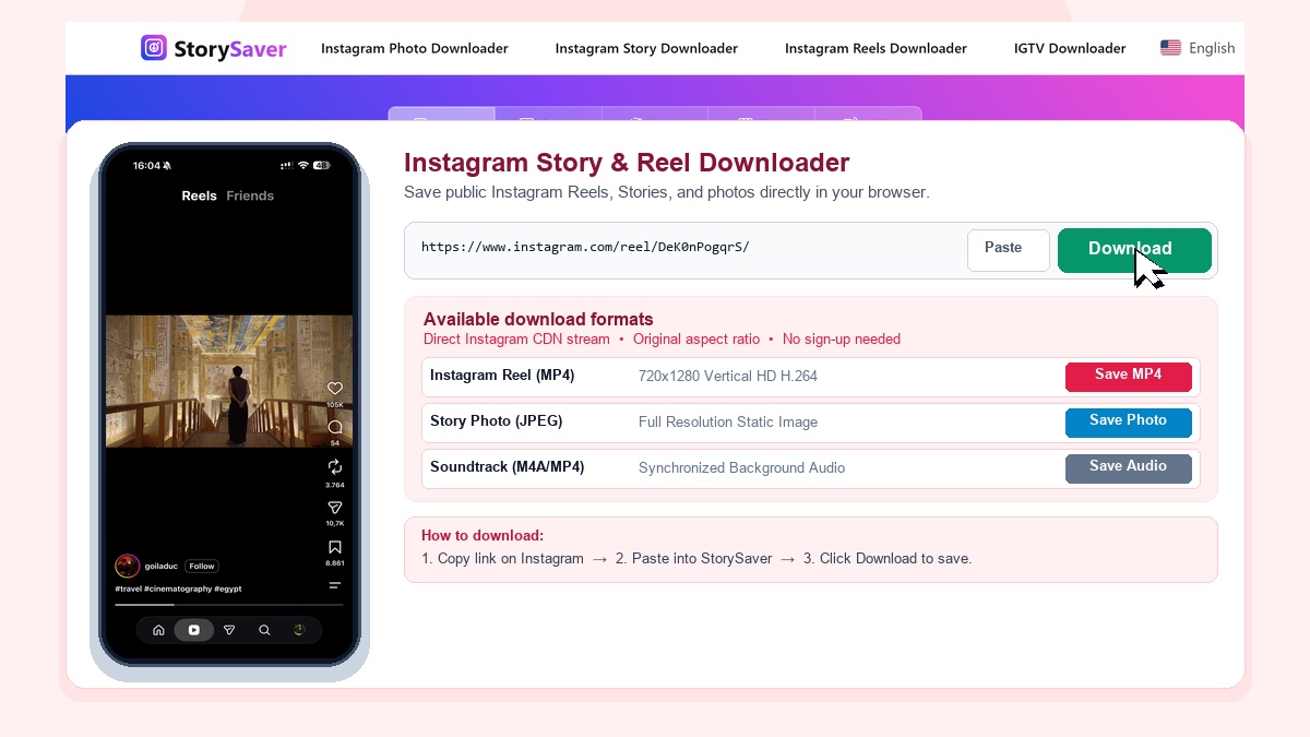 StorySaver Instagram Story and Video Downloader