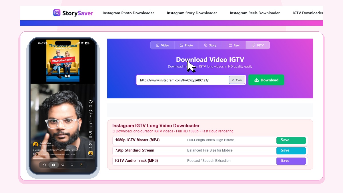 StorySaver EN Igtv Downloader
