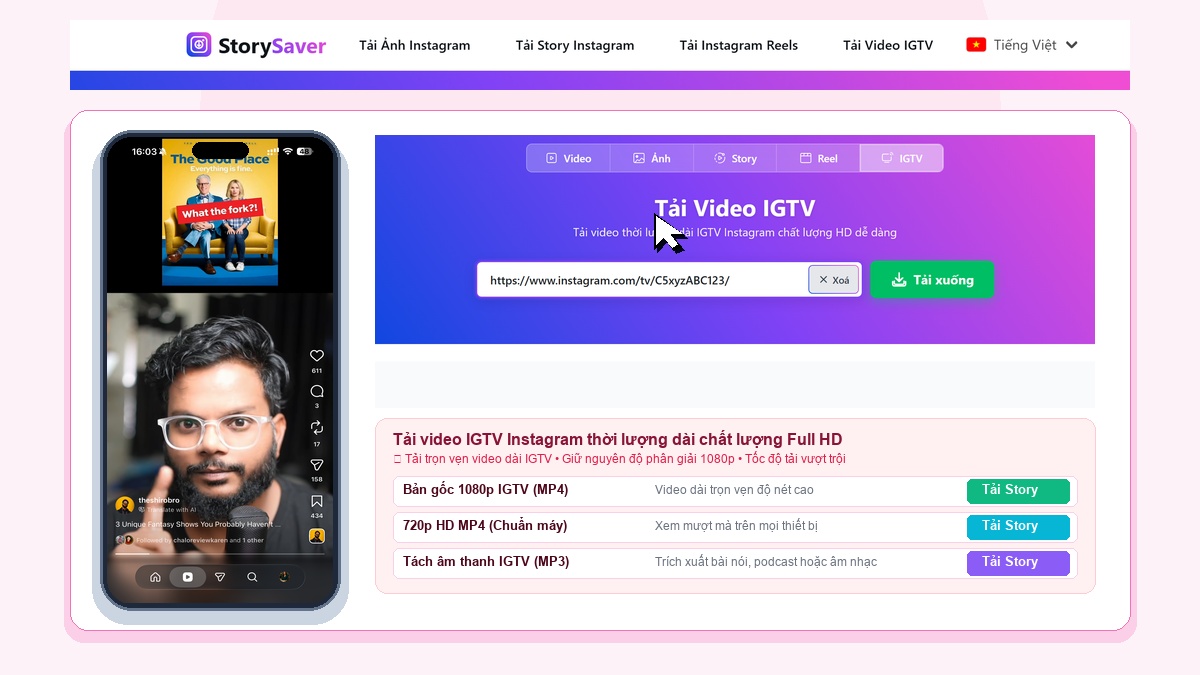 StorySaver VI Igtv Downloader